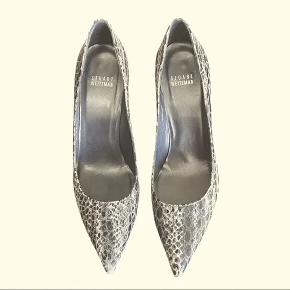 HOST PICK - Stuart Weitzman Python Embossed Leather Heels - Picture 2 of 10